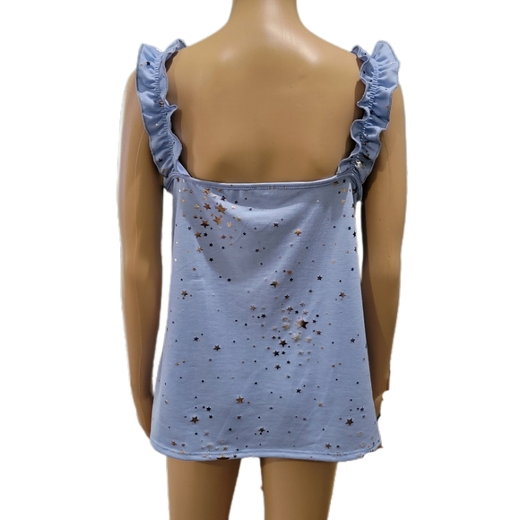 Blue Buttercup Tank Top Foil Stars Medium NWOT - Picture 4 of 8